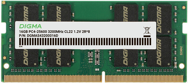 Оперативная память Digma DDR4 16Gb 3200MHz (DGMAS43200016D)