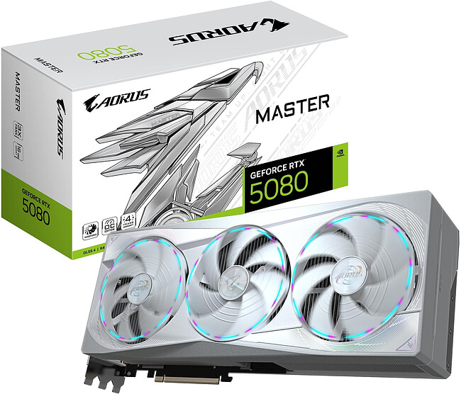 Видеокарта Gigabyte GeForce RTX 5080 Master Ice 16GB GDDR7 (GV-N5080AORUSM ICE-16GD)