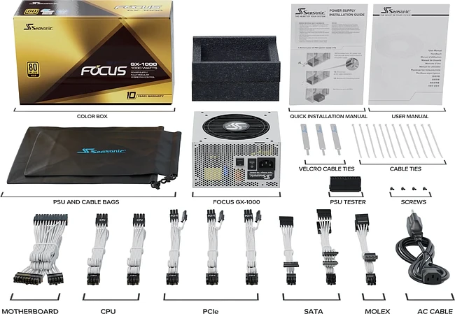 Блок питания Seasonic Focus GX-1000 Gen5 1000W White