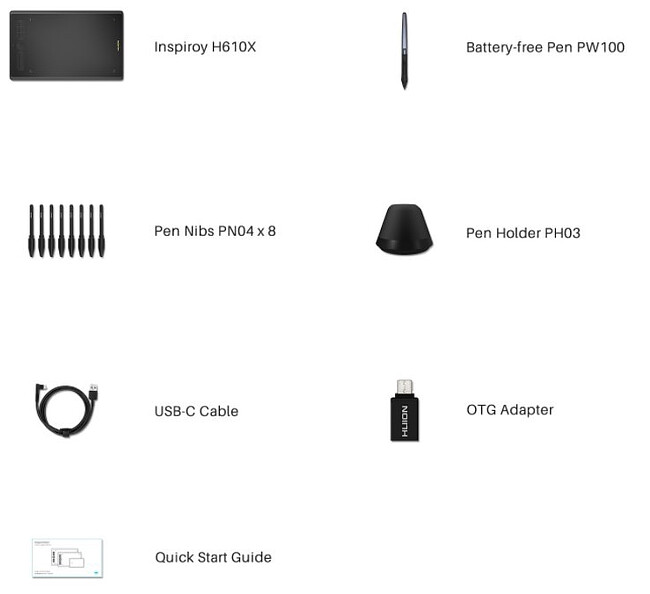 Графический планшет Huion Inspiroy (H610X)