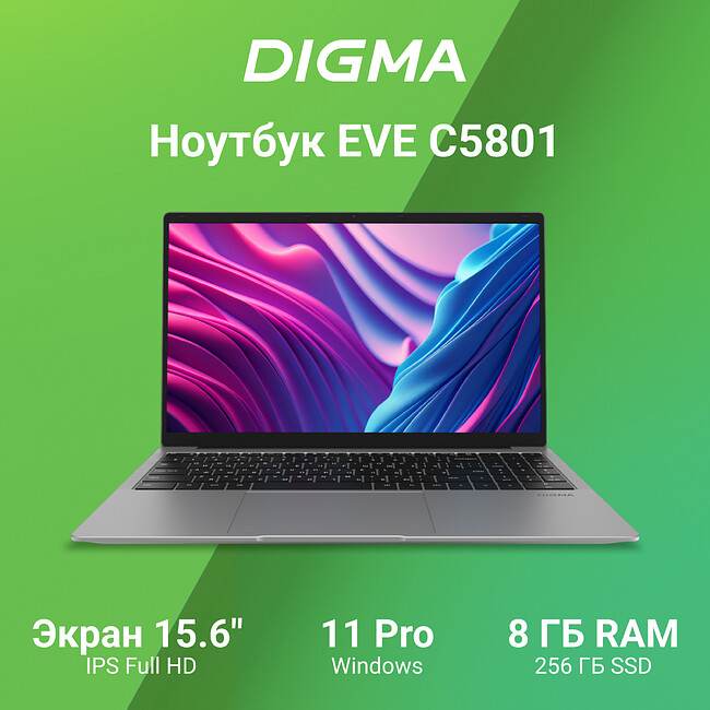 Ноутбук Digma EVE C5801 Silver (DN15CN-8CXW03)