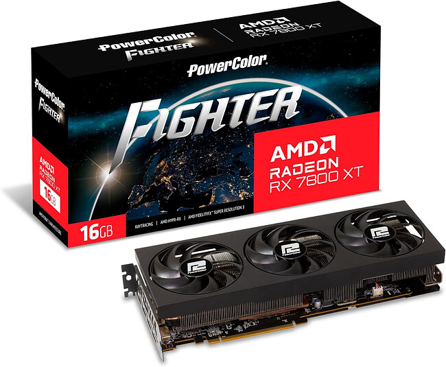 Видеокарта PowerColor Fighter Radeon RX 7800XT 16GB GDDR6 (RX7800XT 16G-F/OC)