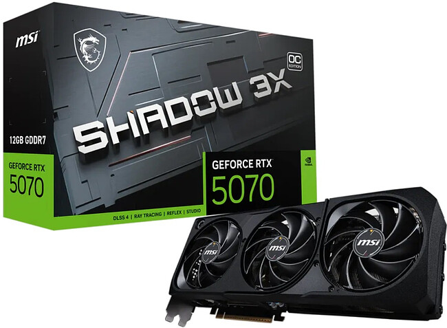 Видеокарта MSI GeForce RTX 5070 Shadow 3X OC 12G GDDR7
