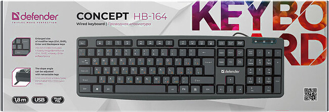 Клавиатура Defender Concept HB-164 черный (45164)