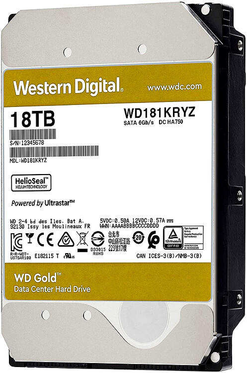 Жесткий диск WD Gold 18TB (WD181KRYZ)