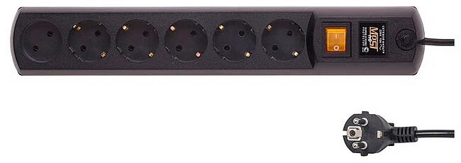 Сетевой фильтр Most RG-Ч 2М 6 розеток черный