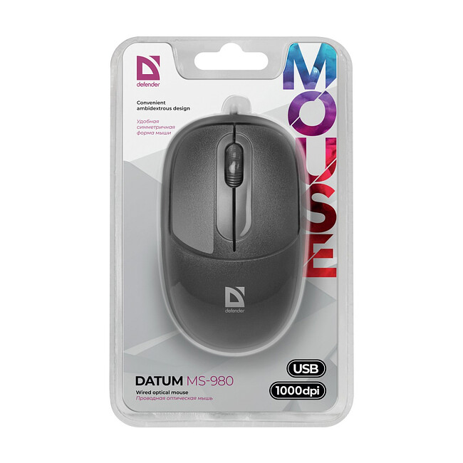 Мышь Defender Datum MS-980 черный (52981)