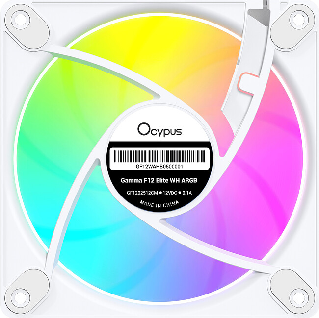 Комплект вентиляторов для корпуса Ocypus Gamma F12 Elite WH ARGB Reverse Blade 3 IN 1 White (Gamma-F12-WH3AM01E-GL)