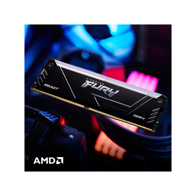 Оперативная память Kingston Fury Beast Black RGB XMP 16GB DDR4 (KF432C16BB2A/16)