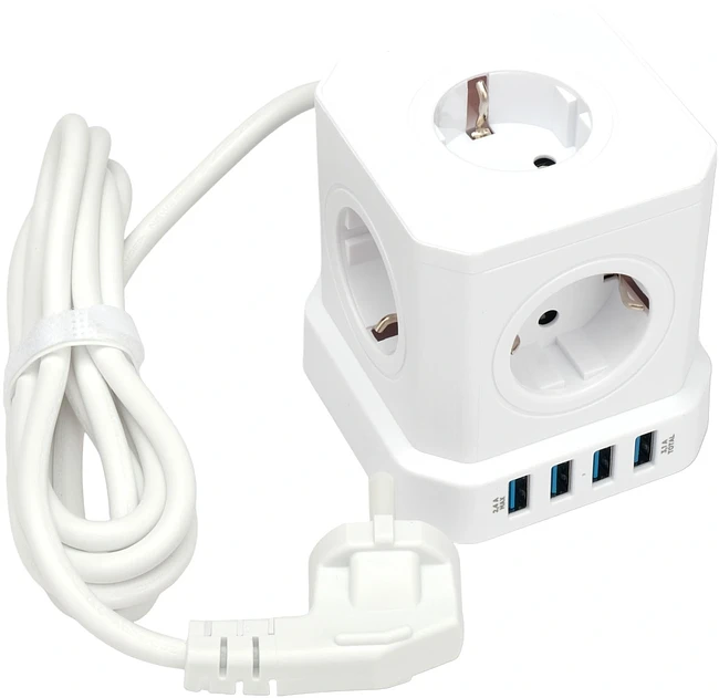 Сетевой фильтр Cablexpert Tower TWR-5-U4-W-2 белый