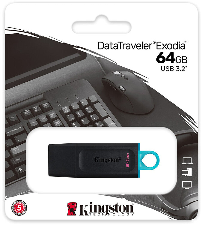 USB Flash-накопитель Kingston Exodia 64GB Black/Blue (DTX/64GB)