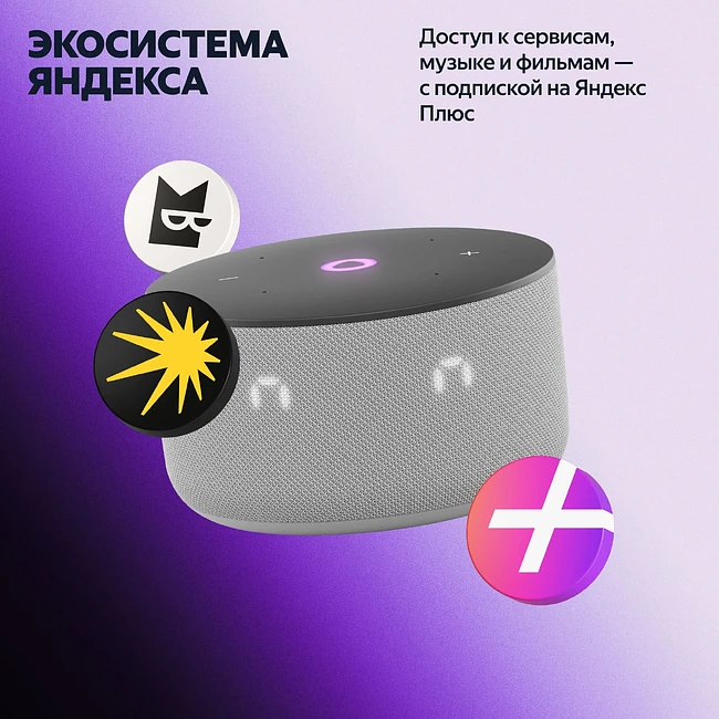 Умная колонка Яндекс Станция Мини 3 серый (YNDX-00027GRY)