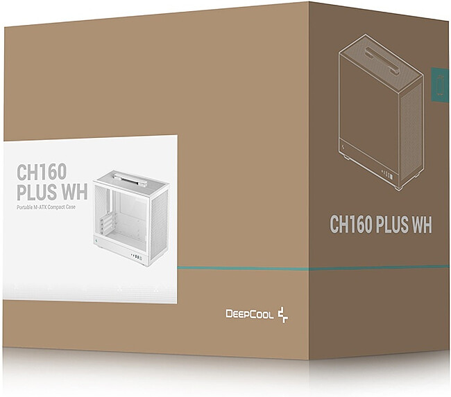 Корпус DeepCool CH160 Plus WH miniITX без БП белый (R-CH160-WHNGM0-G)