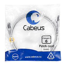 Патч-корд Cabeus PC-FTP-RJ45-Cat.6-2m-LSZH серый