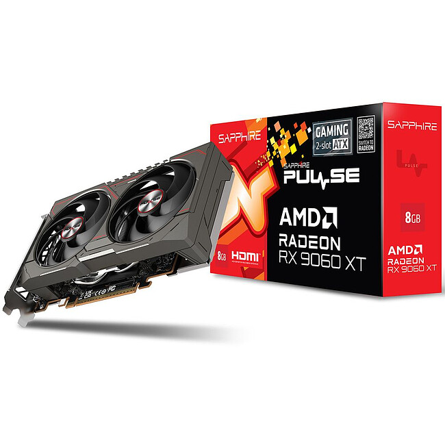 Видеокарта Sapphire Pulse AMD Radeon RX9060XT 8GB GDDR6 (11350-05-20G)
