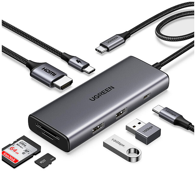 Док-станция Ugreen CM498 Space Gray (15531)