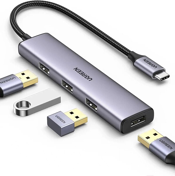 USB-хаб Ugreen CM473-20841 Space Gray (20841)