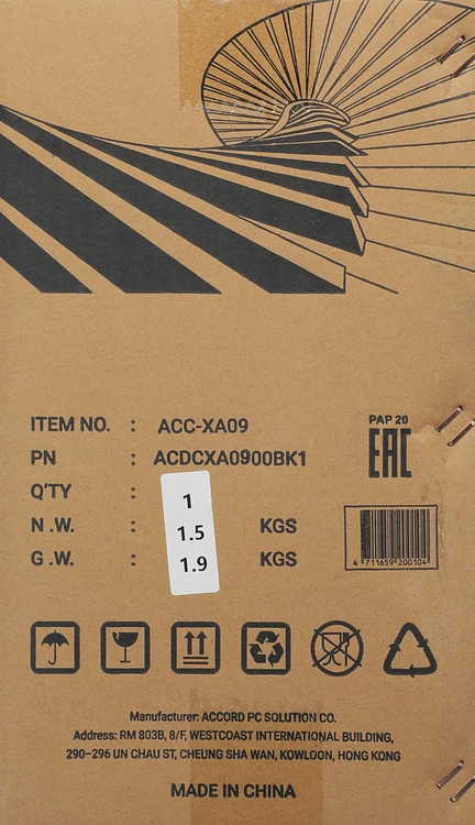 Корпус Accord ACC-XA09 без БП черный