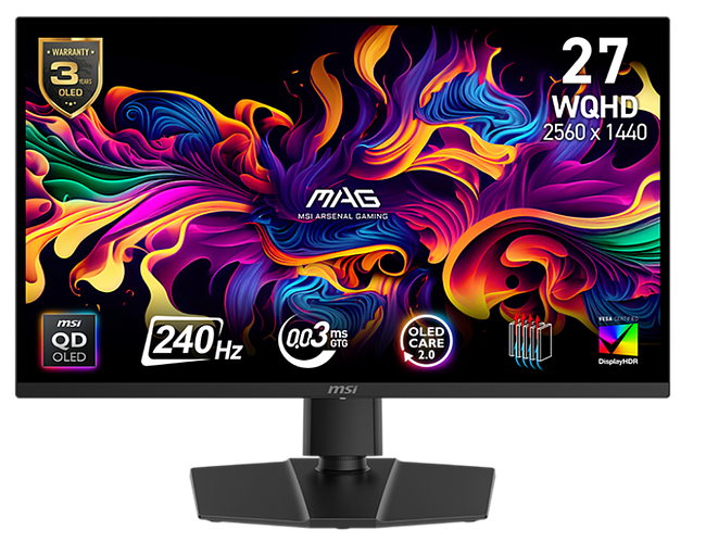 Монитор MSI Mag 271QP QD-OLED X24 черный (9S6-3CD89T-043) Монитор MSI Mag 271QP QD-OLED X24 черный (9S6-3CD89T-043)