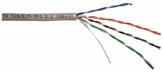 Кабель витая пара Lanmaster NM-UTP5E4PR-CCA серый