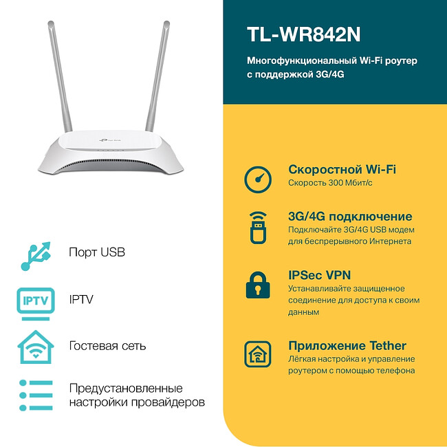Беспроводной маршрутизатор TP-Link TL-WR842N