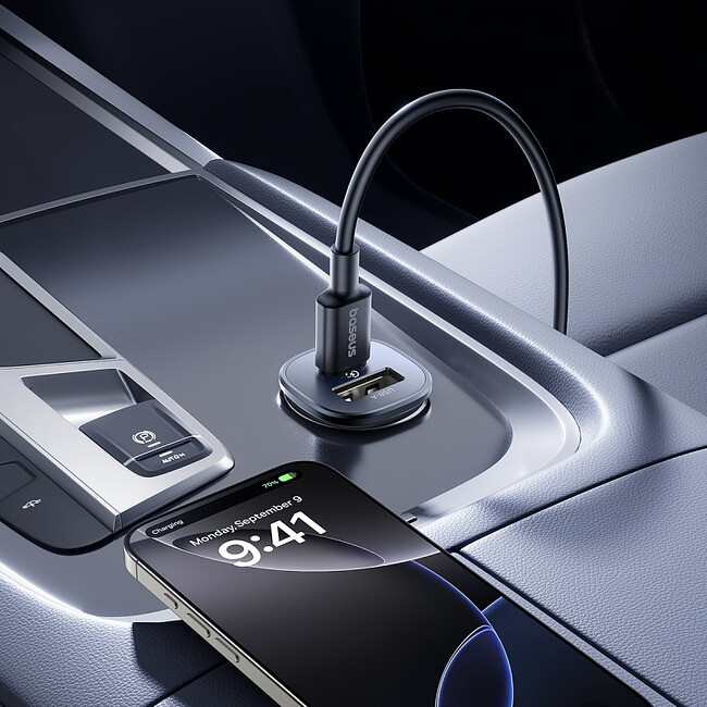 Автомобильное зарядное Baseus BS-C15C1 GoTrip DP1 Car Charger C+U 30W Cosmic Black (C00072300123-00)