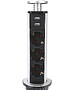 Разветвитель Premier PX/BL-VRT-3R-2USB-GRE серый