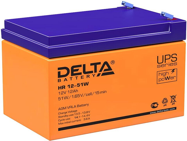 Аккумулятор для ИБП Delta HR 12-51 W