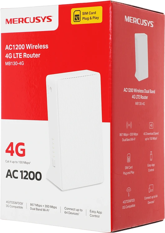 Роутер Mercusys MB130-4G белый