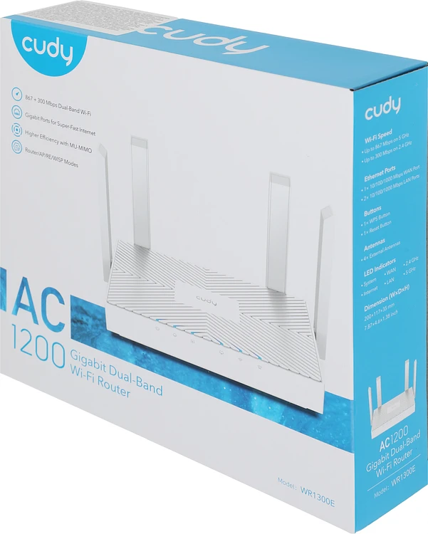 Роутер беспроводной Cudy AC1200 белый (WR1300E)