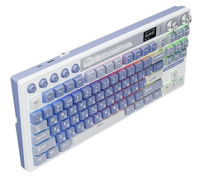 Клавиатура Royal Kludge RK M87 Cream switch/Ocean Blue