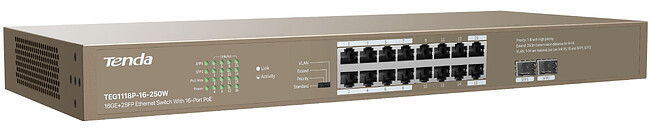 Коммутатор Tenda TEG1118P-16-250W