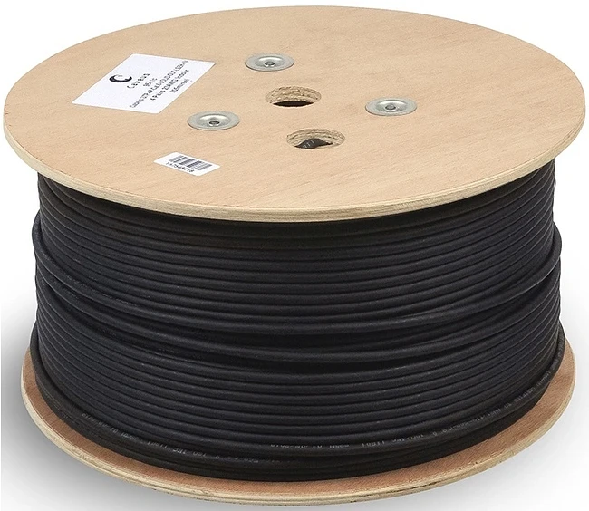 Кабель витая пара Cabeus UTP-4P-Cat.6-SOLID-OUT-LSZH-UV черный