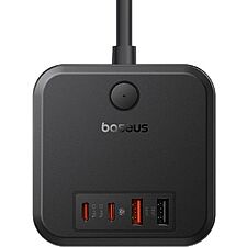 Удлинитель Baseus E00066400117-00 PowerCombo Cube Power Strip 3AC+2U+2C 30W 1.5m EU Cluster Black (BPS30-3E)