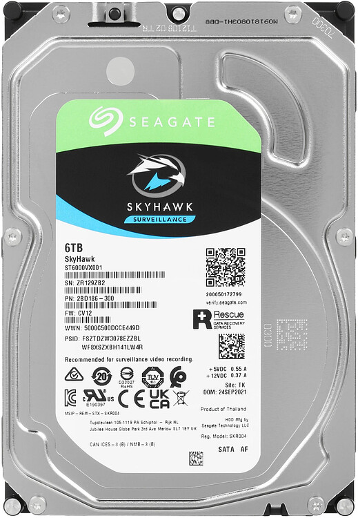 Жесткий диск Seagate/Securex Skyhawk 6TB (ST6000VX001)