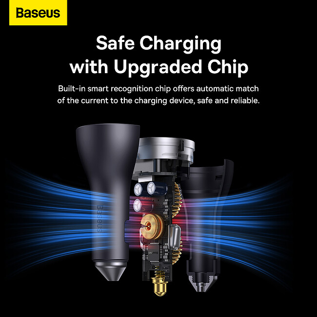 Автомобильное зарядное Baseus CGJP010013 Dark Gray