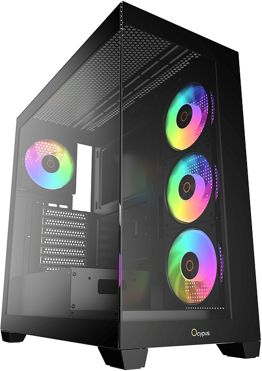 Корпус Ocypus Gamma C72 BK ARGB ATX без БП (Gamma-C72-BKD400XX-GL)