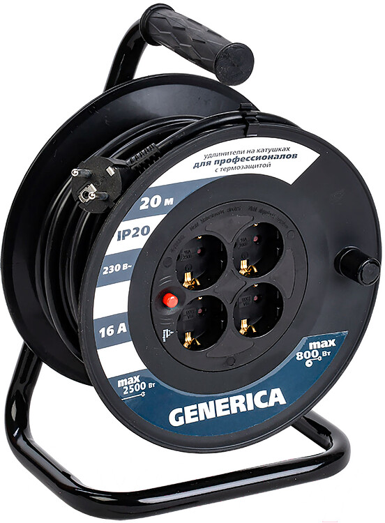 Удлинитель на катушке Generica УК20 (WKP20-16-04-20-G) Удлинитель на катушке Generica УК20 (WKP20-16-04-20-G)