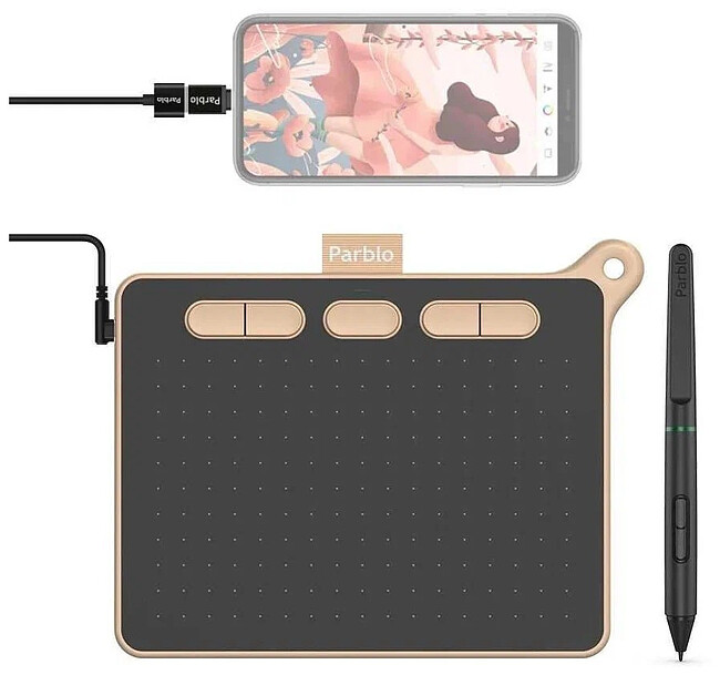 Графический планшет Parblo Ninos S Pink
