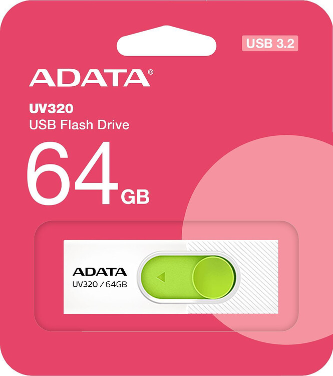 USB Flash-накопитель A-Data AUV320-64G-RWHGN 64GB белый/зеленый