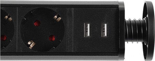 Разветвитель Premier PX/BL-VRT-3R-2USB-BLK черный