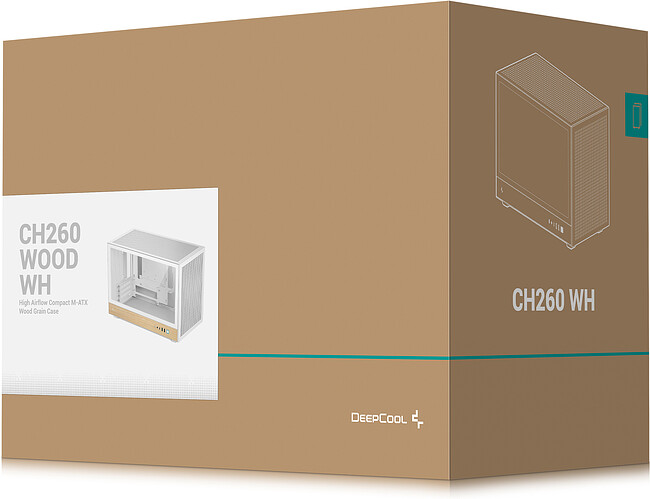 Корпус Deepcool CH260 Wood WH без БП (R-CH260-WHNWM0-G-1)