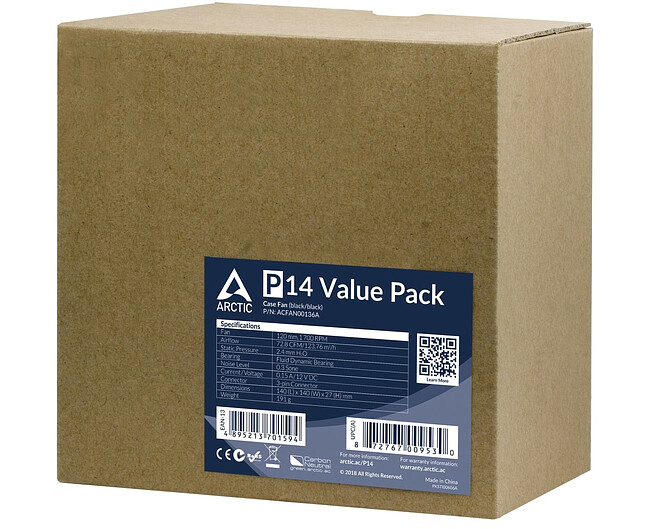 Кулер для корпуса Arctic P14 Value Pack (ACFAN00136A)