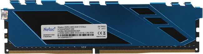 Оперативная память Netac Shadow 8GB DDR4 PC4-28800 Blue (NTSDD4P36SP-08B)