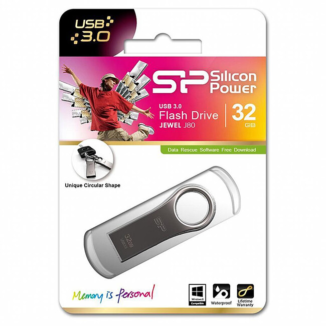 USB Flash-накопитель Silicon-Power Jewel J80 32GB Silver (SP032GBUF3J80V1T)
