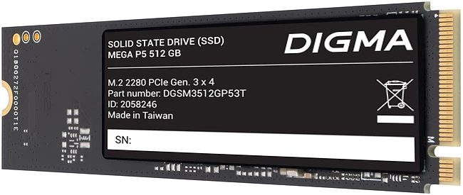 SSD диск Digma Mega P5 512GB (DGSM3512GP53T)