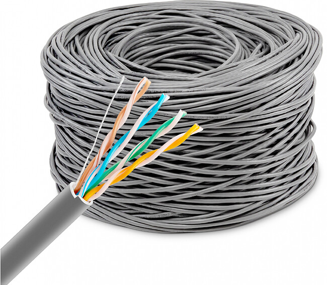 Кабель сетевой Buro BU-COP-050 cat5E 305м серый