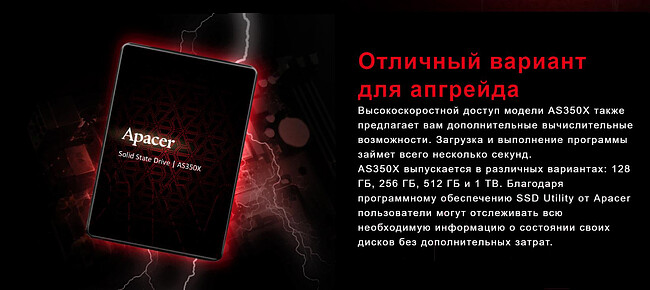 SSD диск Apacer AS350X 1TB Bulk (AP1TBAS350XR)