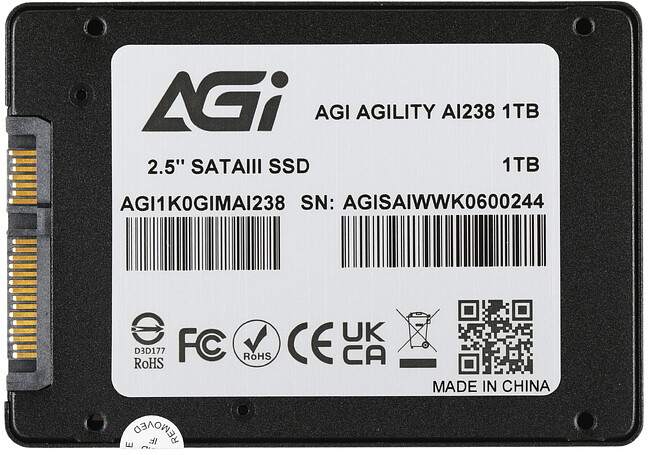 SSD диск AGI AI238 1TB (AGI1K0GIMAI238) SSD диск AGI AI238 1TB (AGI1K0GIMAI238)