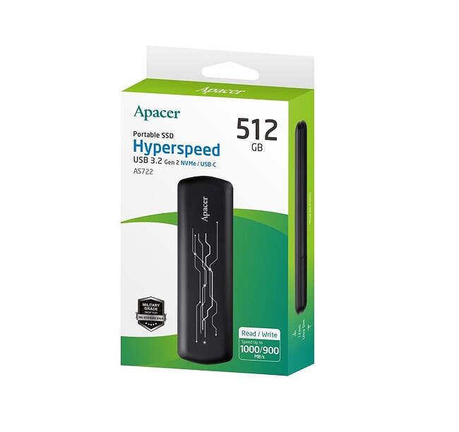 Внешний накопитель Apacer AS722 512GB (AP512GAS722B-1)